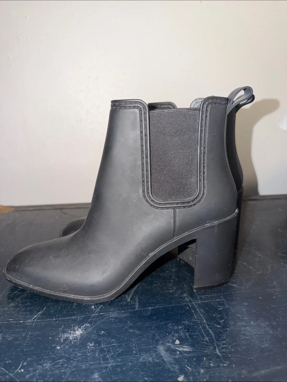 Jeffrey Campbell Black Chelsea Block Heel Booties size 9